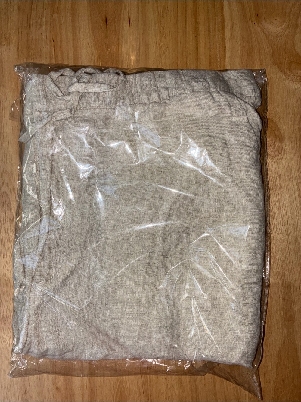 H&M Men’s Beige Linen Blend Elastic Drawstring Shorts Size Large NWOT